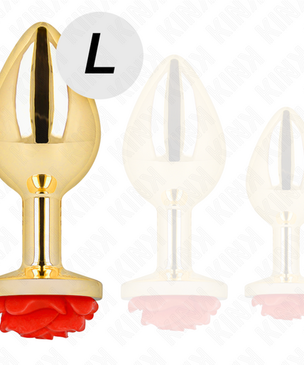 KINK - PLUG ANAL GOLD ROSE RED SIZE L