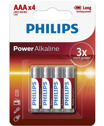 Philips – Power Alkaline AAA-batterij LR03 blister*4