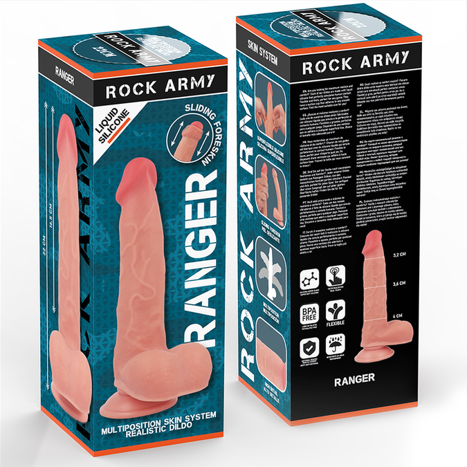 Pleasurements – Rockarmy – Liquid Silicone Ranger Realistic Dildo 22 Cm