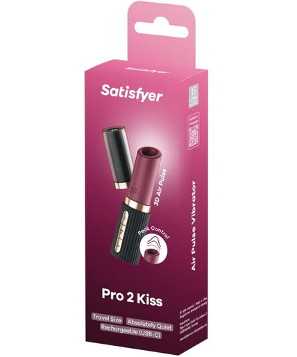 SATISFYER - PRO 2 KISS WAVE CLITORIS STIMULATOR GARNET / BLACK