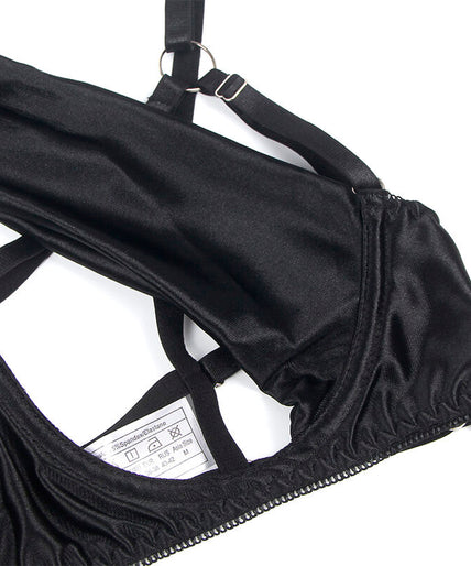 SUBBLIME - 955199 BRA SET WITH ADJUSTABLE BLACK BOW S/M