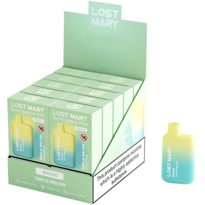 LOST MARY - BM600 NICOTINE VAPER 2% WEGWERP TRIPLE MELON