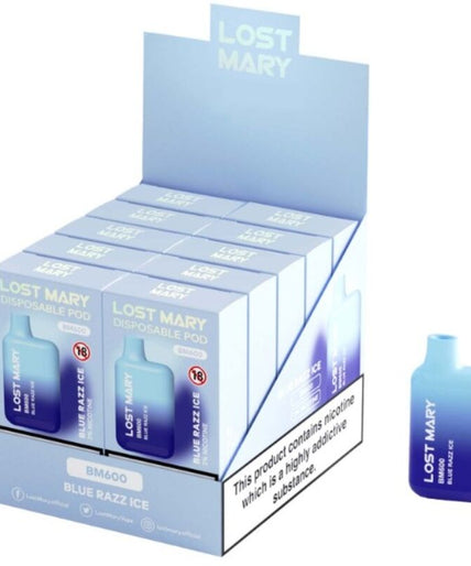 LOST MARY - BM600 NICOTINE VAPER 2% DISPOSABLE BLUE RAZZ ICE