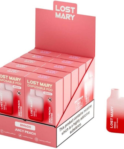 LOST MARY - BM600 NICOTINE VAPER 2% DISPOSABLE JUICY PEACH