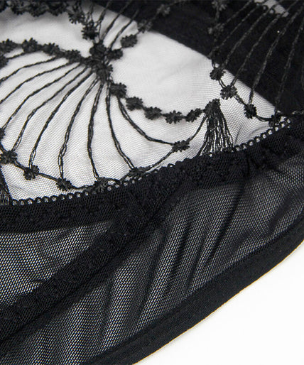SUBBLIME - 955229 TRANSPARENT BODYSUIT WITH HOLLOW LACE BLACK L/XL
