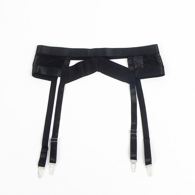SUBBLIME - 955236 ZWARTE BONDAGE BH MET JARRETELSET S/M