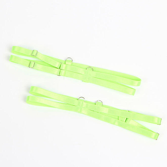 SUBBLIME - 955311 BH-SET MET KANT EN JARRETELBANDJES GROEN EN BLAUW S/M