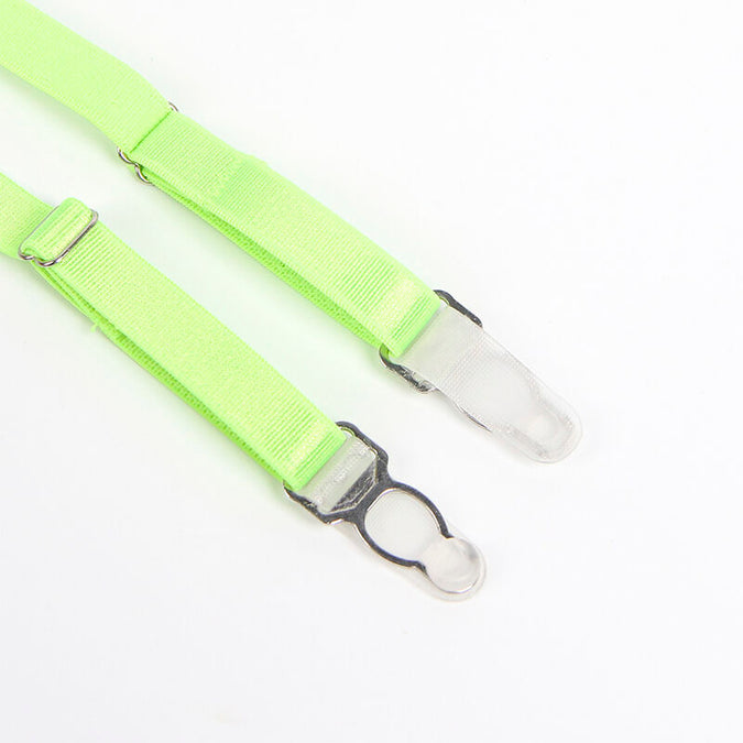 SUBBLIME - 955311 BH-SET MET KANT EN JARRETELBANDJES GROEN EN BLAUW S/M