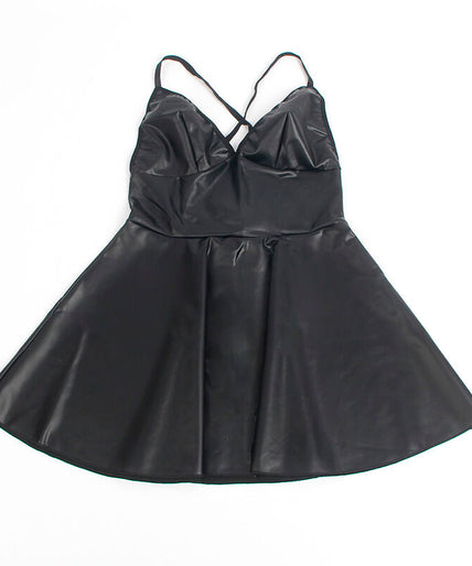 SUBBLIME - 955373 DRESS WITH BLACK LEATHER STRAPS S/M