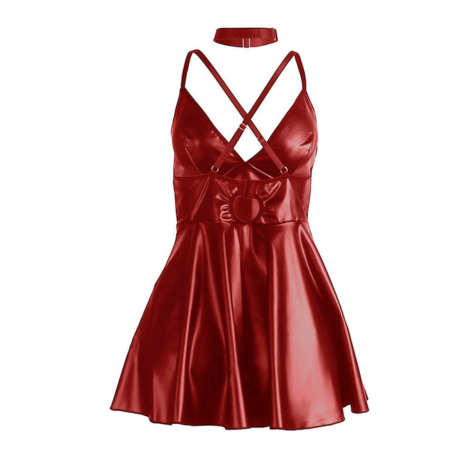 SUBBLIME - 955403 JURK MET BURGUNDY LEREN BANDJES L/XL