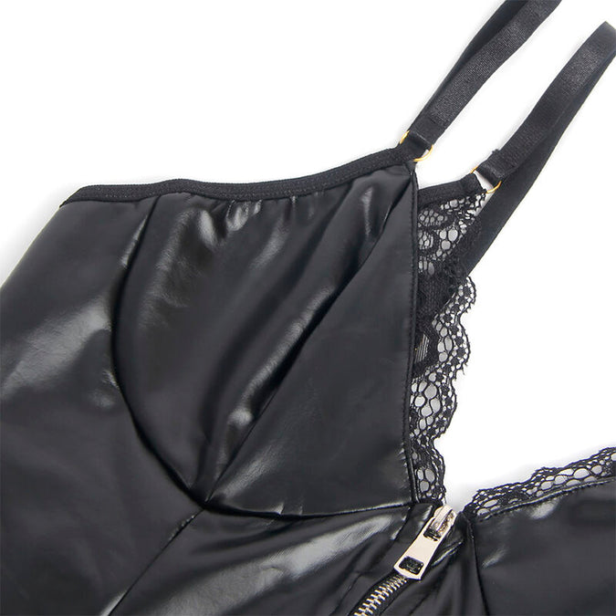 SUBBLIME - 955458 ZWARTE LEREN BODY MET RITS S/M