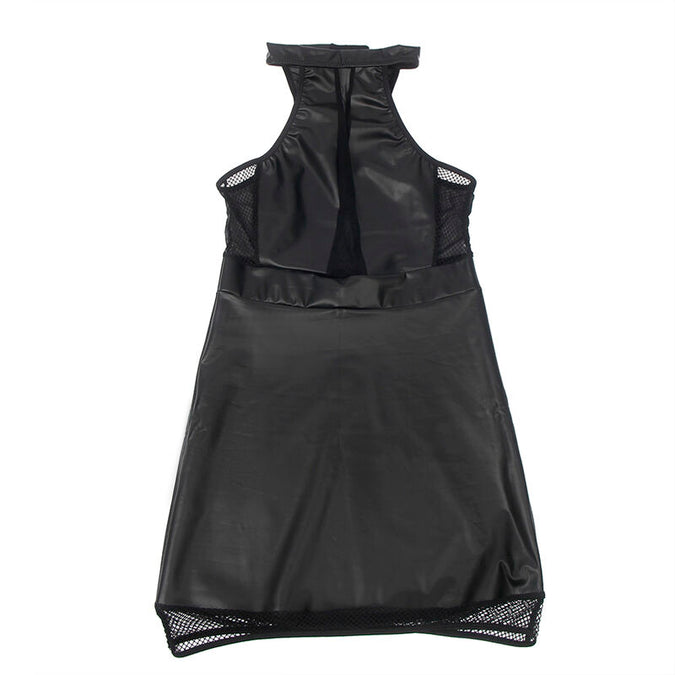 SUBBLIME - 955489 HALTER HALS JURK MET TRANSPARANTIES ZWART L/XL