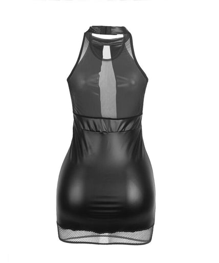 SUBBLIME - 955489 HALTER NECK DRESS WITH TRANSPARENCIES BLACK L/XL