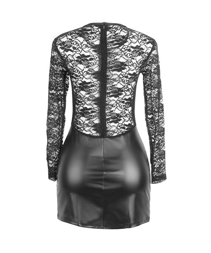 SUBBLIME - 955595 LONG SLEEVE DRESS WITH BLACK LACE S/M
