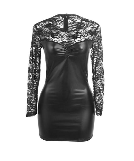 SUBBLIME - 955601 LONG SLEEVED DRESS WITH BLACK LACE L/XL