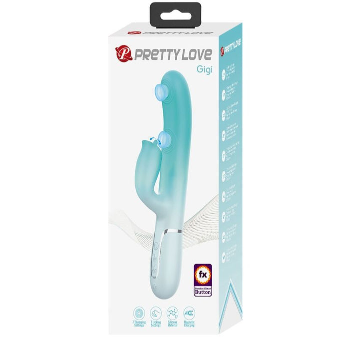 PRETTY LOVE - GIGI MULTIFUNCTIONELE KONIJNENVIBRATOR AQUAMARIJN