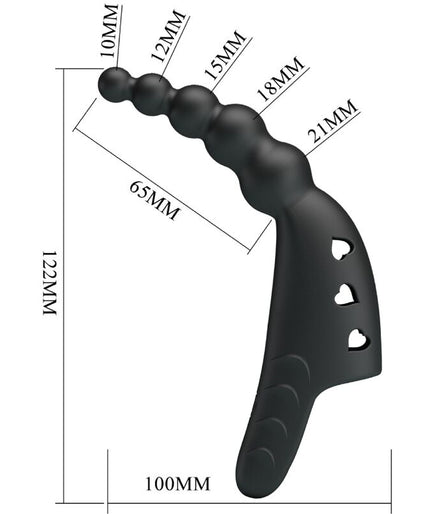 PRETTY LOVE - JORDIN FINGER VIBRATOR 10 VIBRATIONS BLACK