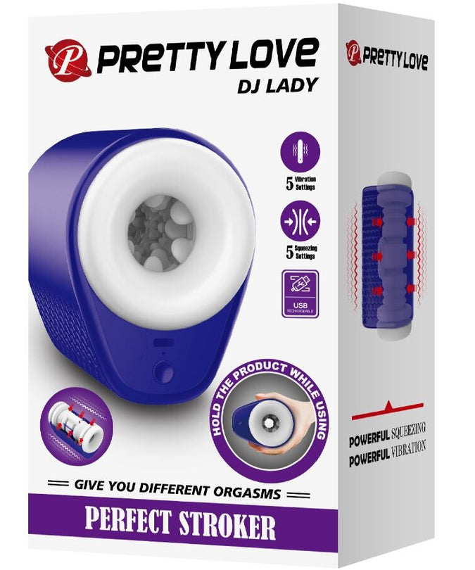Pretty Love – Dj Lady Mannenmasturbator met Vibratie 5 Instellingen Paars