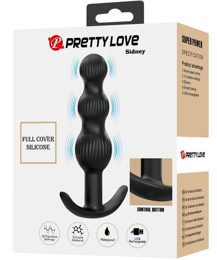 PRETTY LOVE - SIDNEY ANAL VIBRATOR 10 VIBRATIONS BLACK