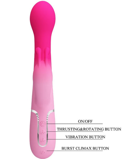 PRETTY LOVE - DEJON 3 IN 1 MULTIFUNCTION RABBIT VIBRATOR PINK