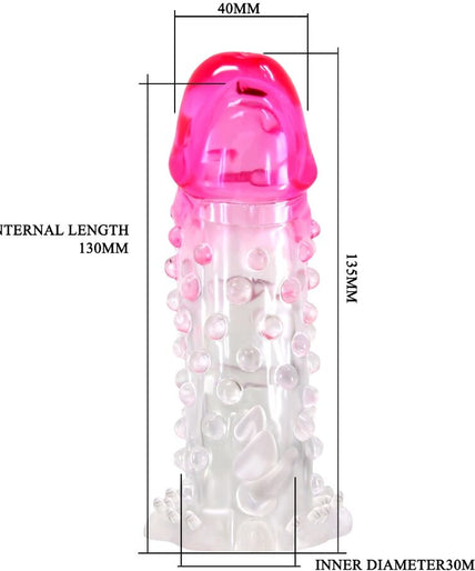 PRETTY LOVE - WILFORD REALISTIC ENLARGEMENT SHEATH WITH EMBOSSED PENIS PINK