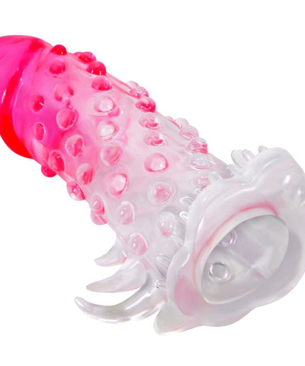 PRETTY LOVE - WILFORD REALISTIC ENLARGEMENT SHEATH WITH EMBOSSED PENIS PINK