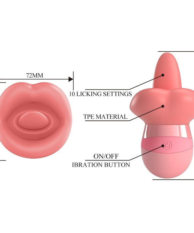 Pretty Love – Kylee Tongue Clitoris Stimulator 10 Vibrations Nude Pink