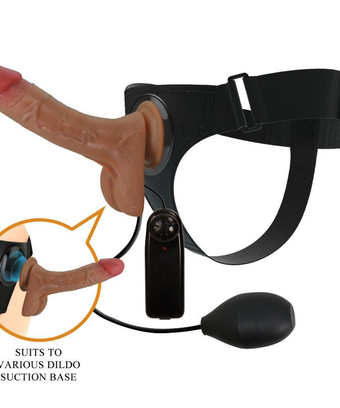 PRETTY LOVE - UNIVERSEEL HARNASBROEKJE MET TRILLENDE EN SPUITENDE DILDO 15,5 CM MULAT