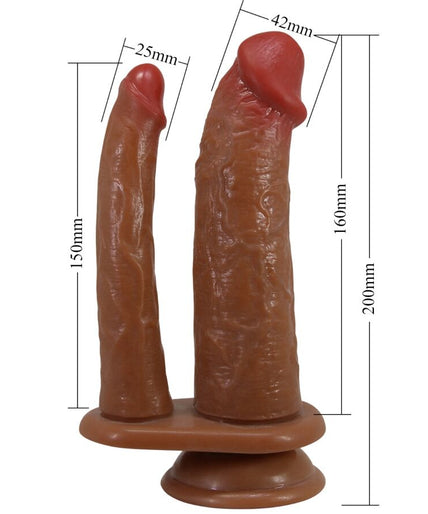 PRETTY LOVE - GORAN DOUBLE DILDO REALISTIC NATURAL MULATO