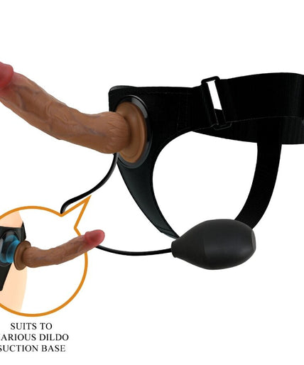 Pretty Love – Kyton Universeel Harnas Slipje Met Spuitende Dildo 19 Cm Mulato