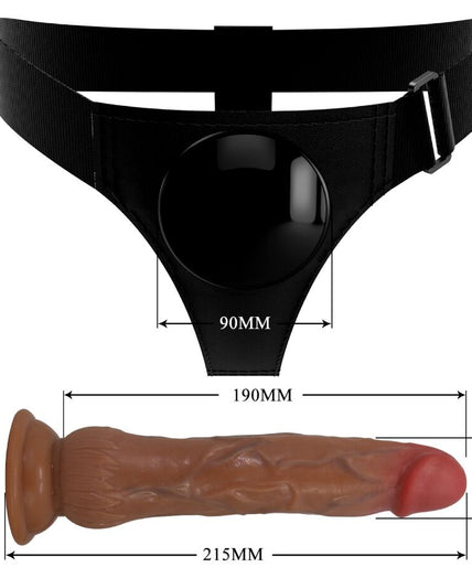 Pretty Love – Kyton Universal Harness Briefs With Squirting Dildo 19 Cm Mulato