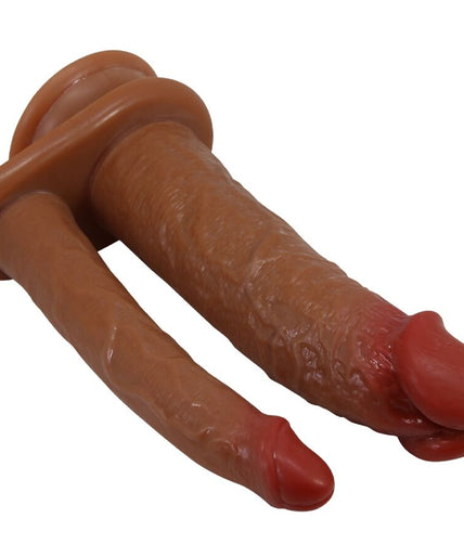 PRETTY LOVE - HULBERT DOUBLE REALISTIC DILDO WITH VIBRATION MULATO