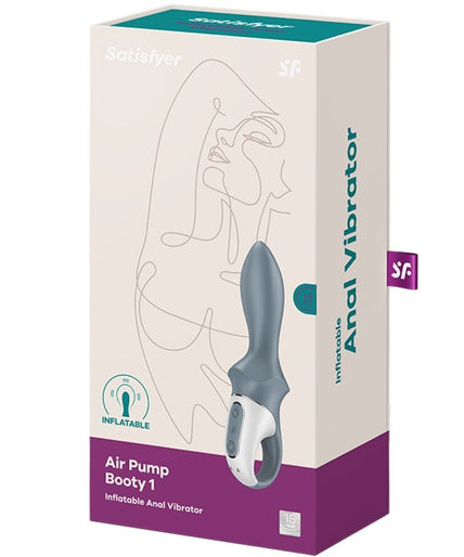 SATISFYER - AIR PUMP BOOTY 1 ANAL INFLATABLE VIBRATOR GREY