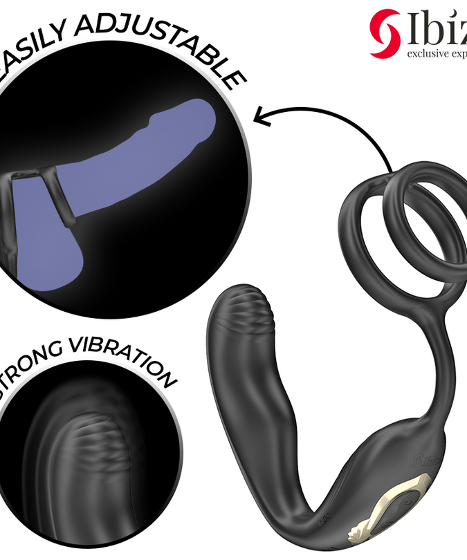 Ibiza – Wiggle Remote Controlled Rotating Anal Plug With Perineal Vibration And Penis Enhancing Rings