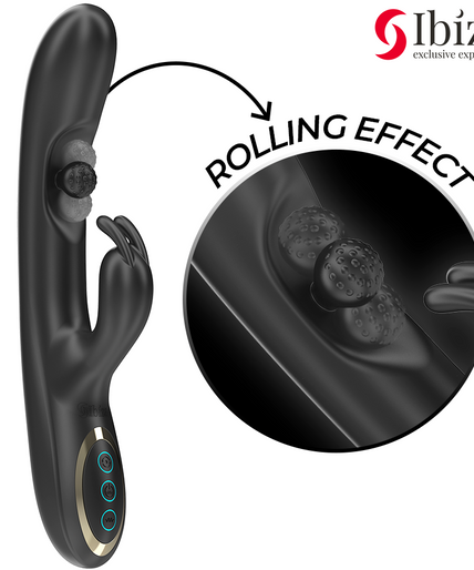 IBIZA - POWERFUL RABBIT VIBRATOR WITH MASSAGING ROLLING PEARL
