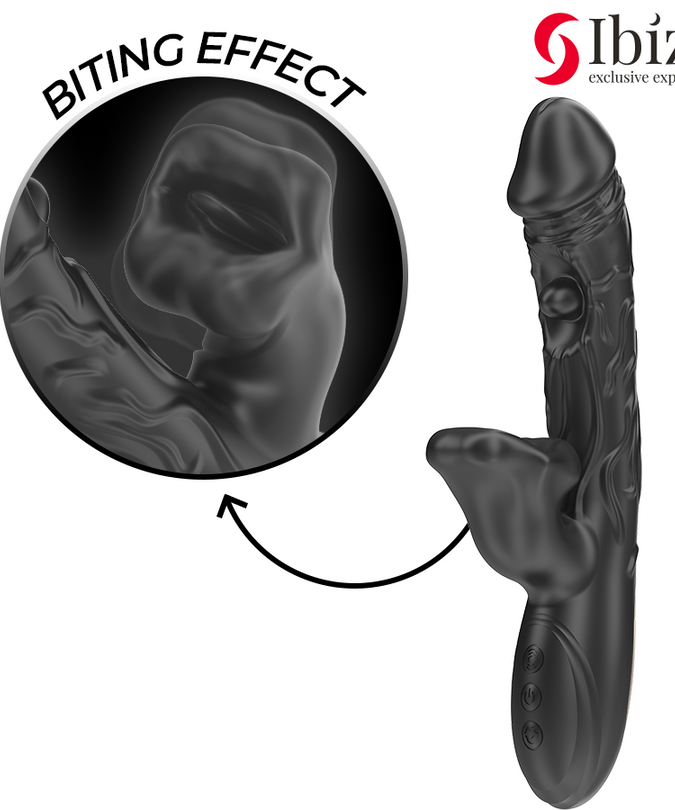 IBIZA - VIBRATOR EN CLITORISSTIMULATOR MET BIJT- EN ROTATIE-EFFECT