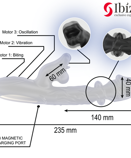 IBIZA - VIBRATOR AND CLITORIS STIMULATOR WITH BITING AND ROTATION EFFECT