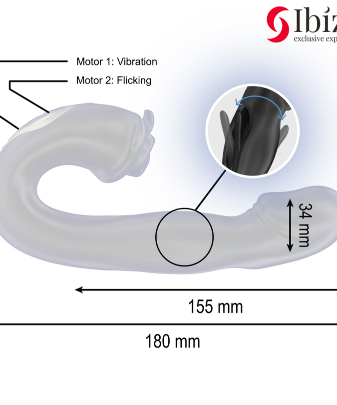 Ibiza – Roze vibrator met klitstimulator en flikkerend effect