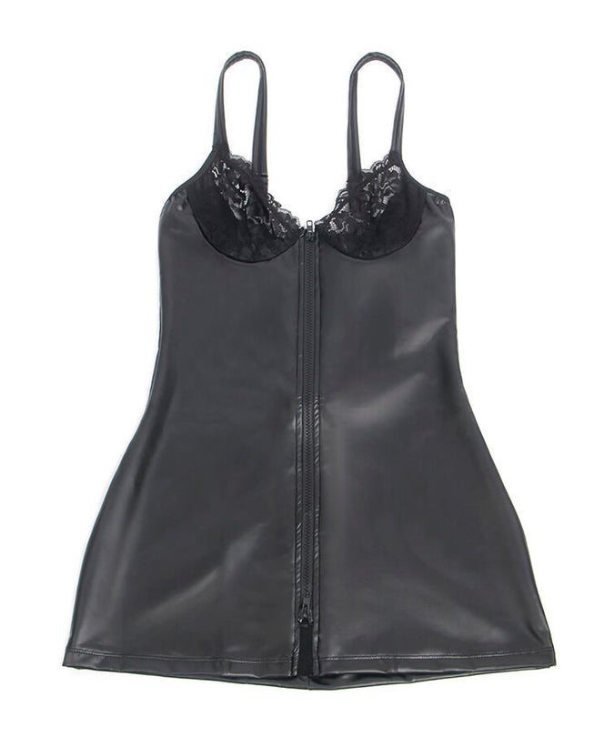 SUBBLIME - 957568 LEREN RITSJURK ZWART S/M