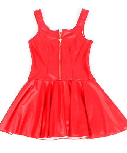 Subblime – 957698 Hart Rits Leren Jurk Rood L/xl