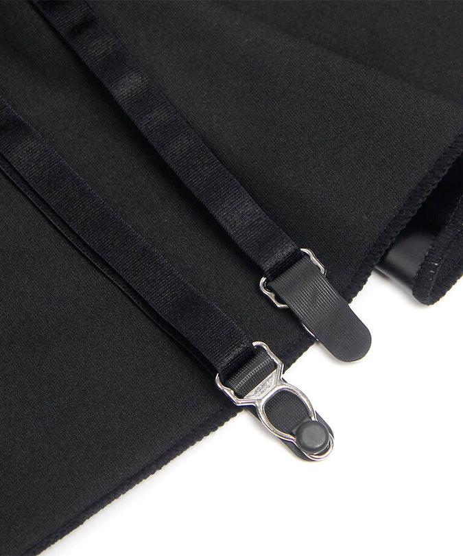 SUBBLIME - 957711 KANTEN RITS LEREN JURK ZWART L/XL