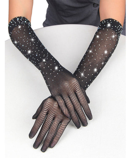 SUBBLIME - 957469SHINE TRANSPARENT GLOVES BLACK S/M