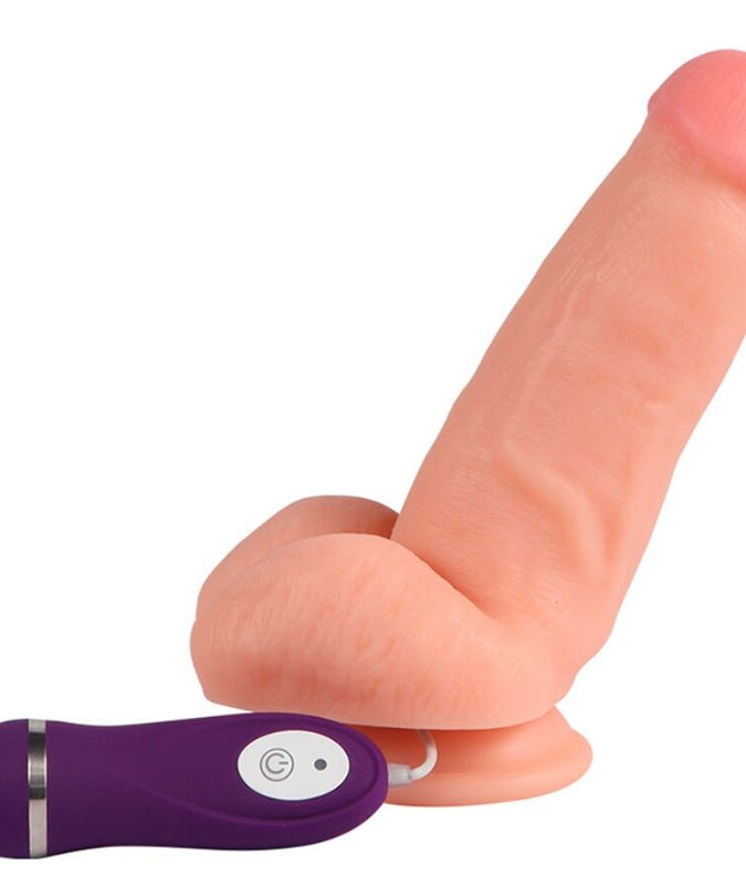 SHEQU - RODE ADELAAR VIBRATOR DILDO MET AFSTANDSBEDIENING 17 CM
