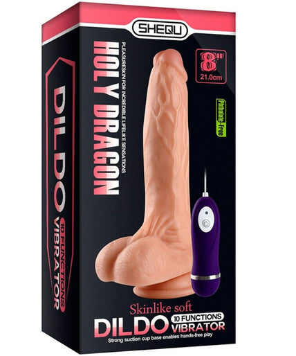 SHEQU - HOLY DRAGON VIBRATOR DILDO WITH REMOTE CONTROL 20.5 CM