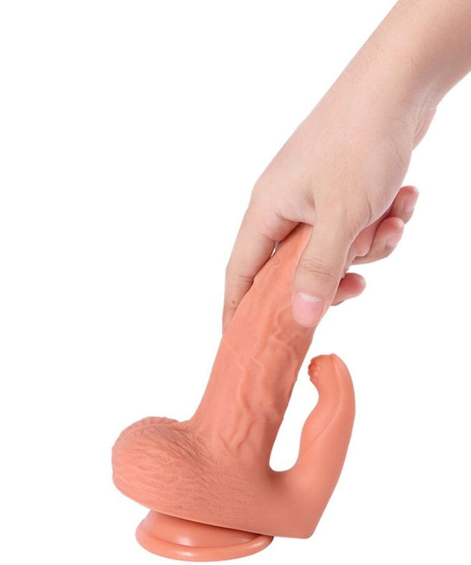 SHEQU - HAYDEN DILDO AND CLITORIS STIMULATOR WITH VIBRATION AND REMOTE CONTROL 16 CM