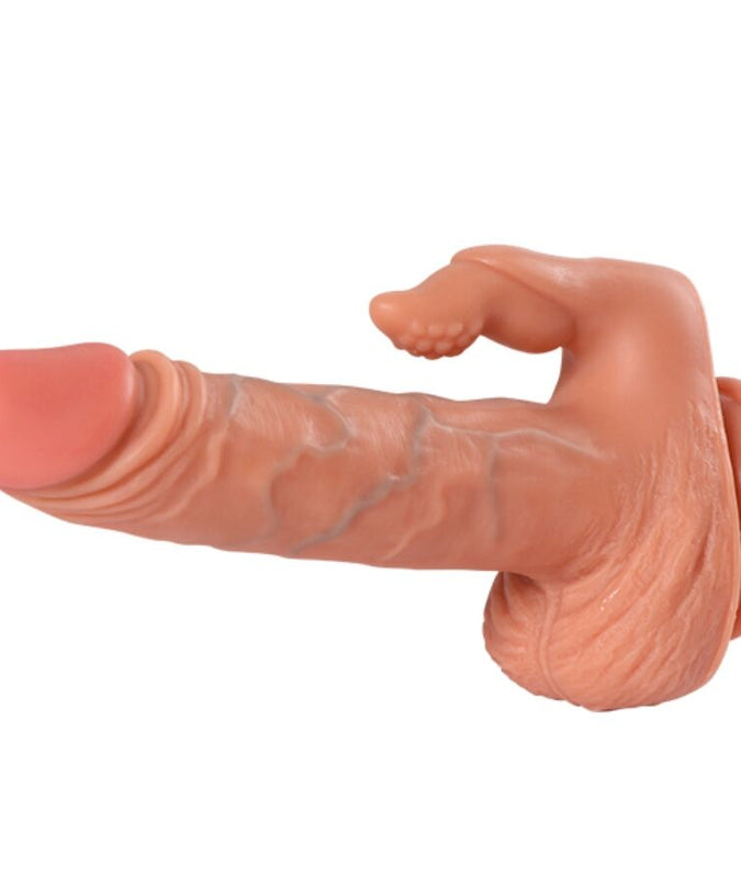SHEQU - JULIAN DILDO AND CLITORIS STIMULATOR WITH VIBRATION AND REMOTE CONTROL 16 CM