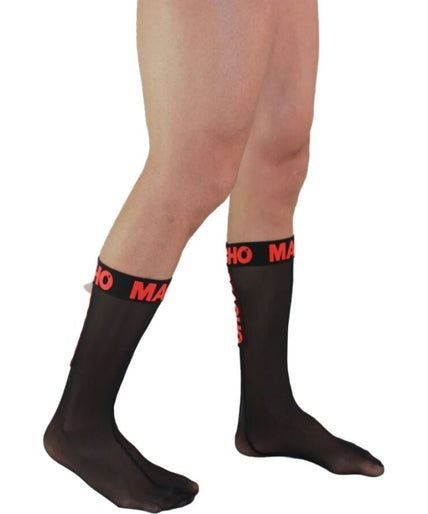 MACHO - THIN SOCKS ONE SIZE BLACK/RED