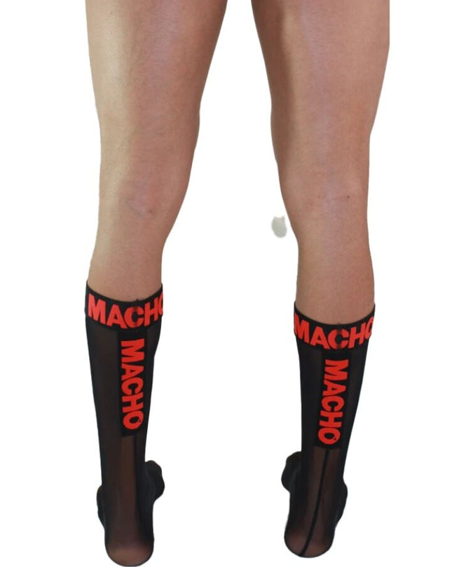 MACHO - THIN SOCKS ONE SIZE BLACK/RED