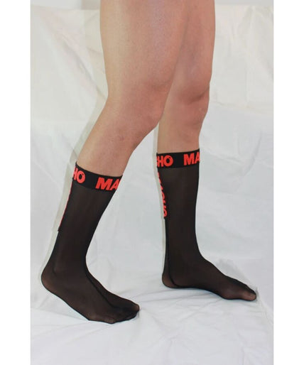 MACHO - THIN SOCKS ONE SIZE BLACK/RED