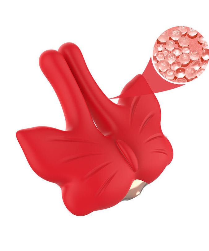 ARMONY - MAGNETIC NIPPLE CLAMPS WITH VIBRATION BUTTERFLY SHAPE RED